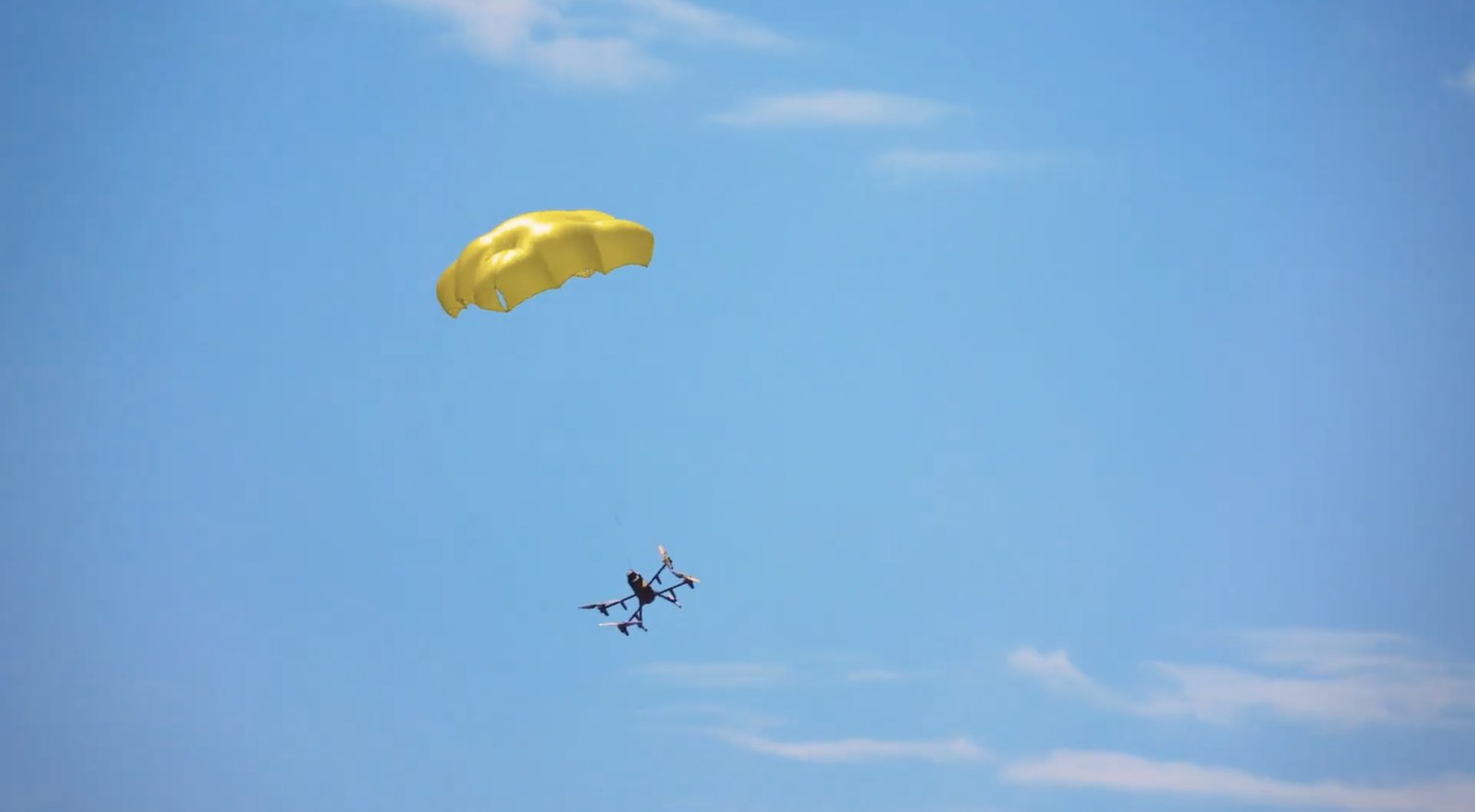 Alpha's parachute recovery system deployed in flight