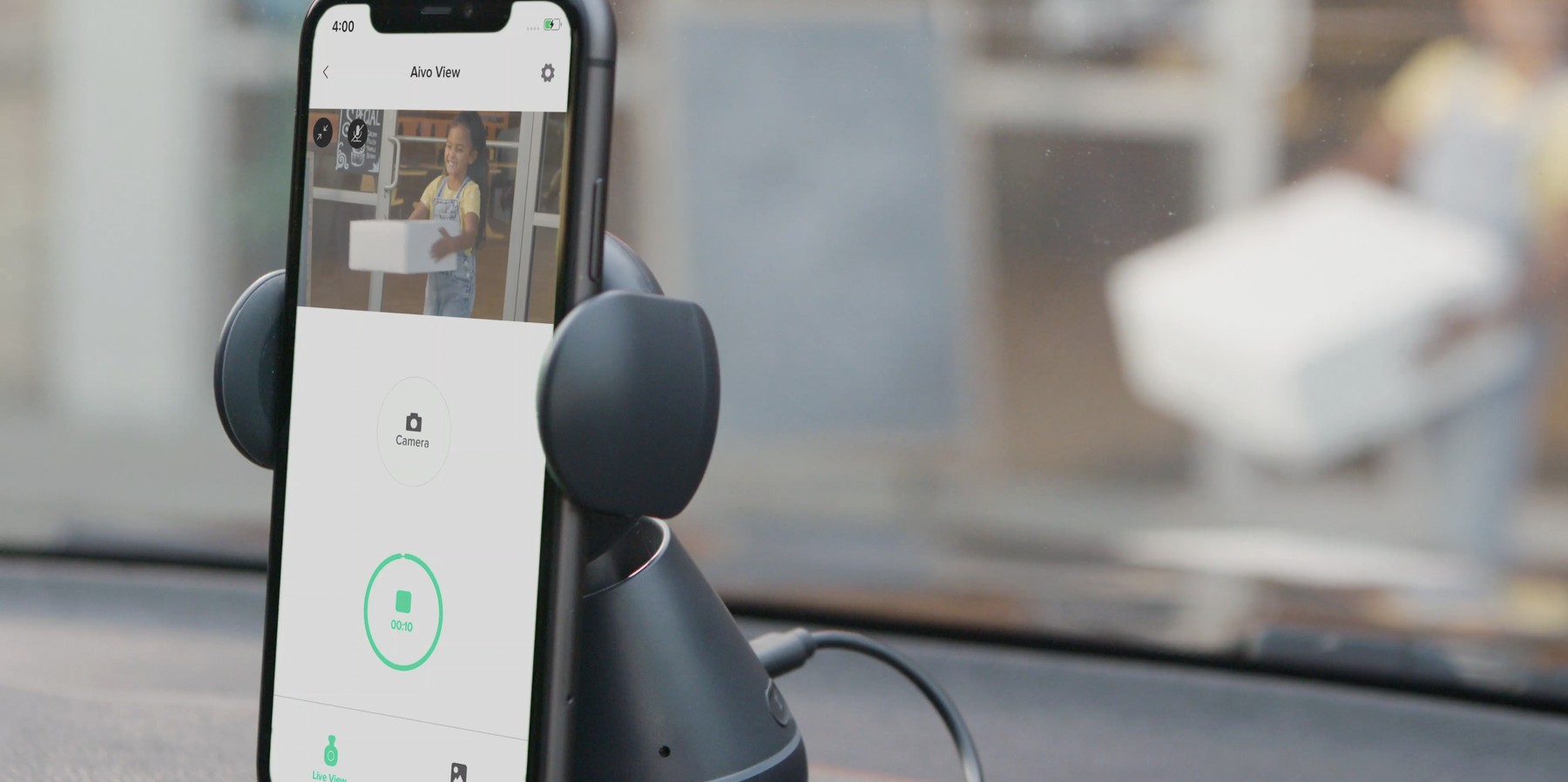 Aivo Connect dash-mounted device with Amazon Alexa integration