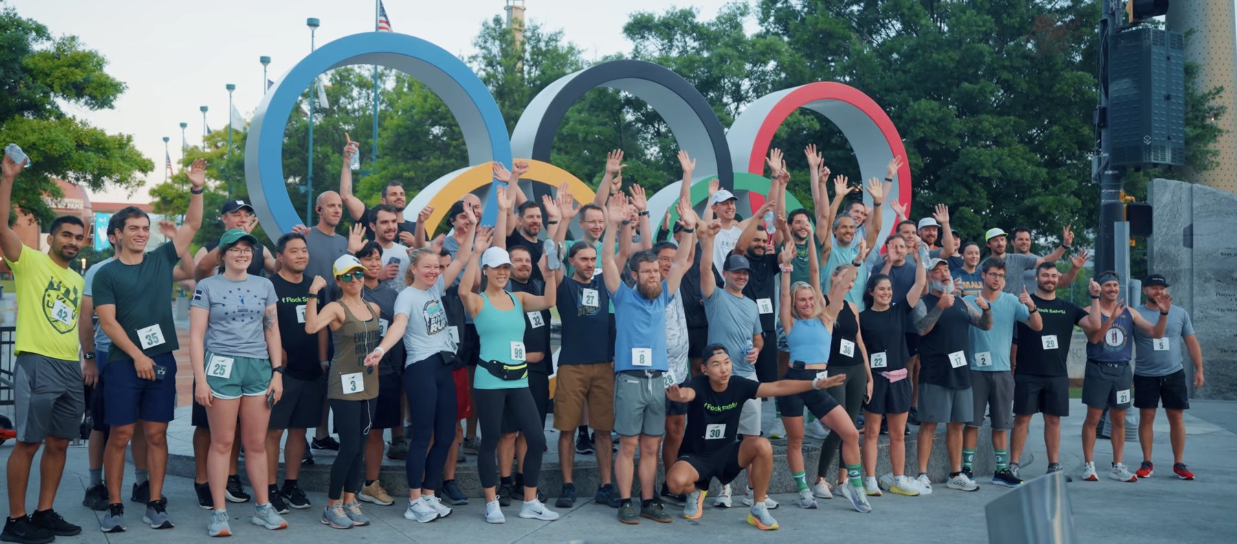 Flock employees at a company 5K run